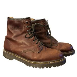 Vintage Dr Martens Leather Boots Air Wair 1460 Made In England 8-Eye Size 11